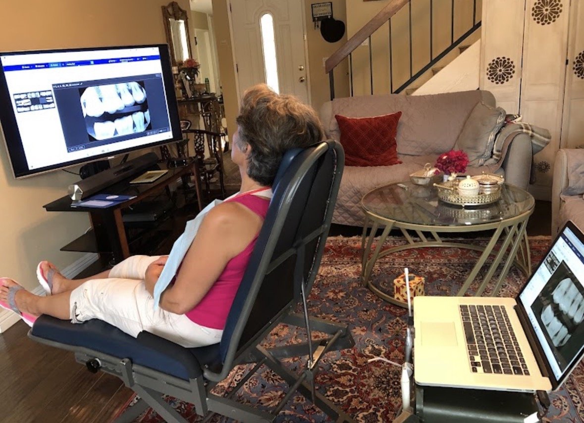 Reviewing digital x-rays with a patient at home